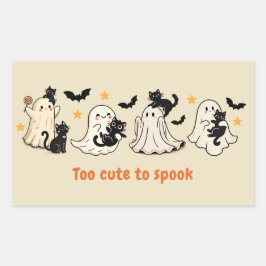 Halloween Niedlich Funny Spooky Ghost Cat Rechteckiger Aufkleber