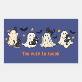 Halloween Niedlich Funny Spooky Ghost Cat Rechteckiger Aufkleber
