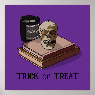 Halloween Niedlich Funny Whimsical Skull Poster