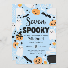 Halloween Niedlich Ghost 7. Geburtstagsparty Einladung