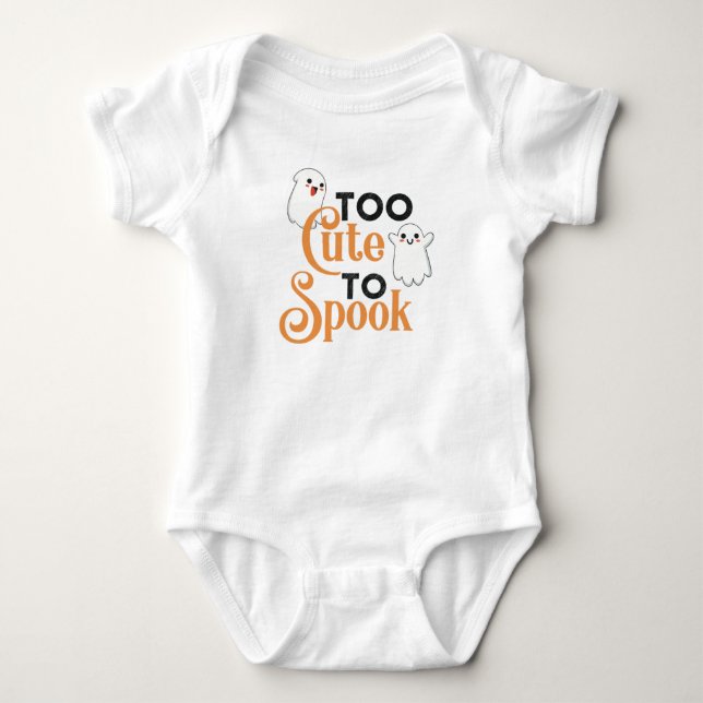 Halloween Niedlich Ghost Baby Bodysuit Strampler (Vorderseite)