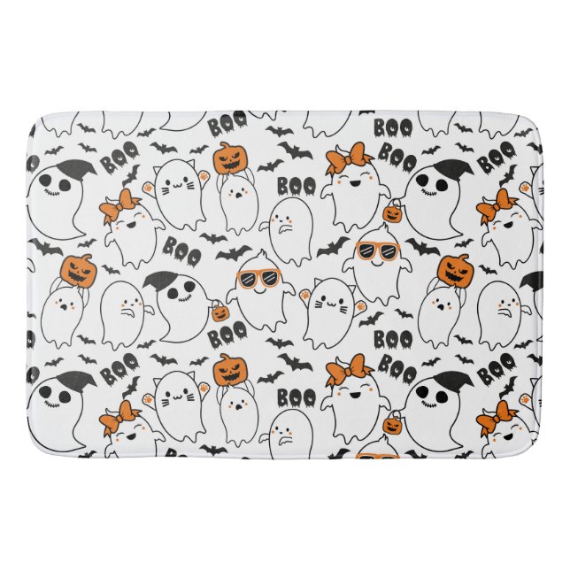 Halloween Niedlich Ghost Bath Mat Badematte (Vorderseite)