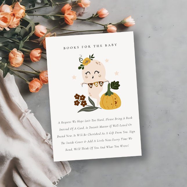 Halloween Niedlich Ghost Books für Babydusche Begleitkarte (Von Creator hochgeladen)