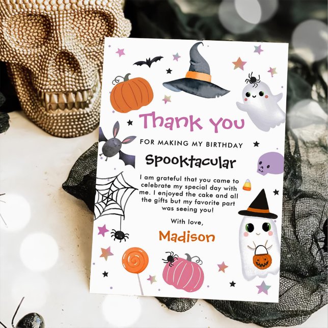 Halloween Niedlich Ghost Geburtstag Dankeskarte (Von Creator hochgeladen)