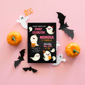 Halloween Niedlich Ghost Girl Geburtstag Einladung