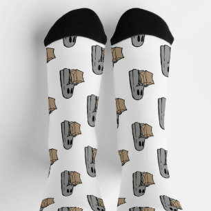 Halloween, Niedlich Ghost Grau, Trick oder Treat,  Socken
