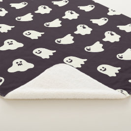Halloween Niedlich Ghost Pattern Fall Sherpa Blank Sherpadecke