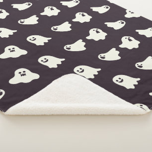 Halloween Niedlich Ghost Pattern Fall Sherpa Blank Sherpadecke