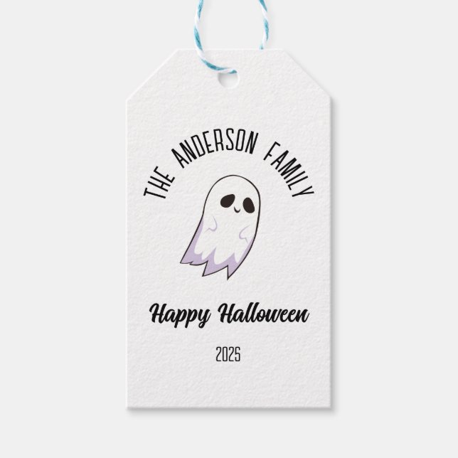 Halloween Niedlich Ghost Personalisierter Name Jah Geschenkanhänger (Vorderseite)