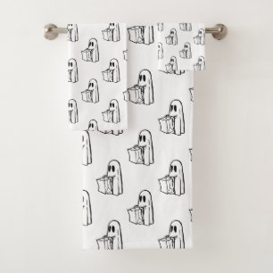 Halloween, Niedlich Ghost White, Trick oder Treat, Badhandtuch Set