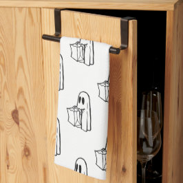 Halloween, Niedlich Ghost White, Trick oder Treat, Geschirrtuch