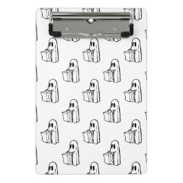 Halloween, Niedlich Ghost White, Trick oder Treat, Mini Klemmbrett