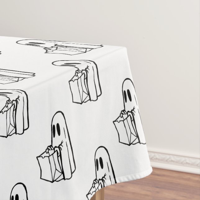 Halloween, Niedlich Ghost White, Trick oder Treat, Tischdecke (Beispiel)