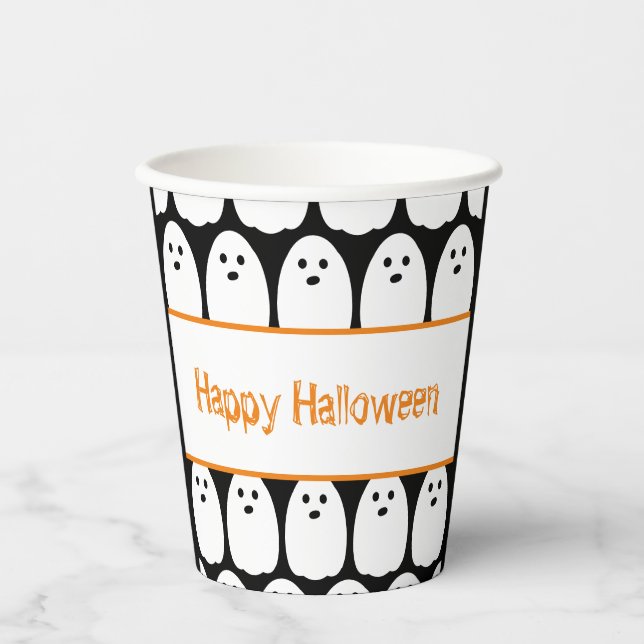 Halloween Niedlich Ghosts Pappbecher (Vorderseite)