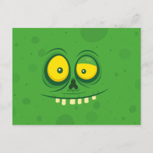 Halloween-Niedlich-Grüne-Monsterfoto Postkarte