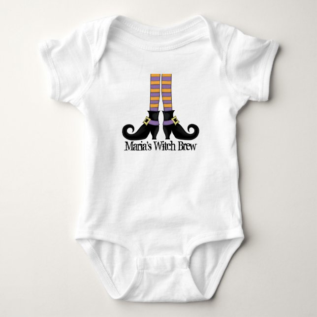 Halloween Niedlich Hexe Whimsical Shoes Funny Baby Strampler (Vorderseite)