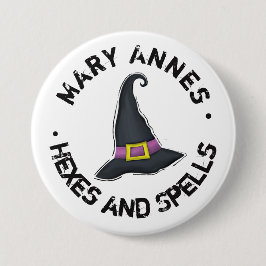 Halloween Niedlich Hexenhut Whimsical-Zauber Button