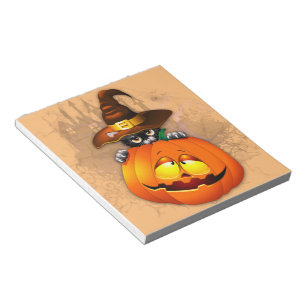 Halloween Niedlich Kitty Hexe und Kürbisfreund Notizblock