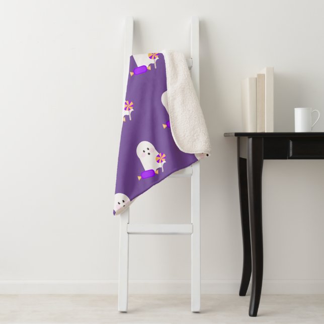 Halloween Niedlich Little Ghost und Leckereien Sherpadecke (Beispiel)