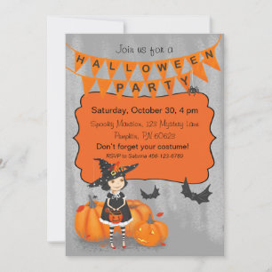 Halloween Niedlich Little Hexe Einladung