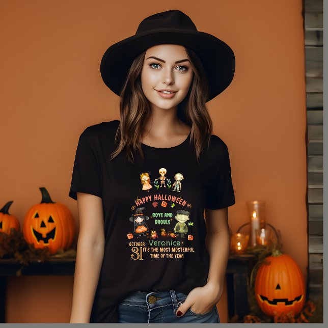 Halloween Niedlich Monsters Personalisierter T - S T-Shirt (Halloween Cute Monsters Personalized T-Shirt)
