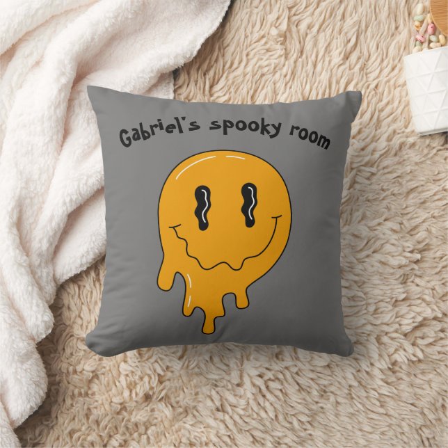 Halloween Niedlich Orange Geist ☜ zwei Seiten Kissen (Decke)