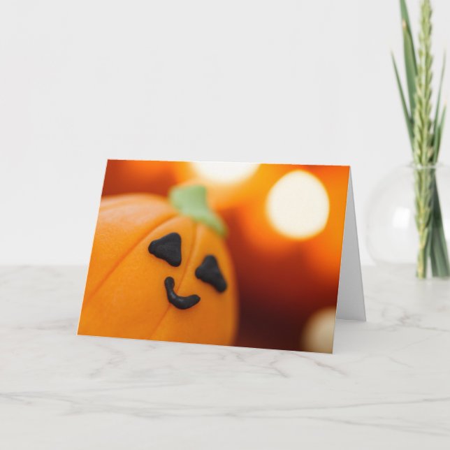 Halloween Niedlich Pumpkin Cupcake Sweet Leckerei Karte (Vorderseite)