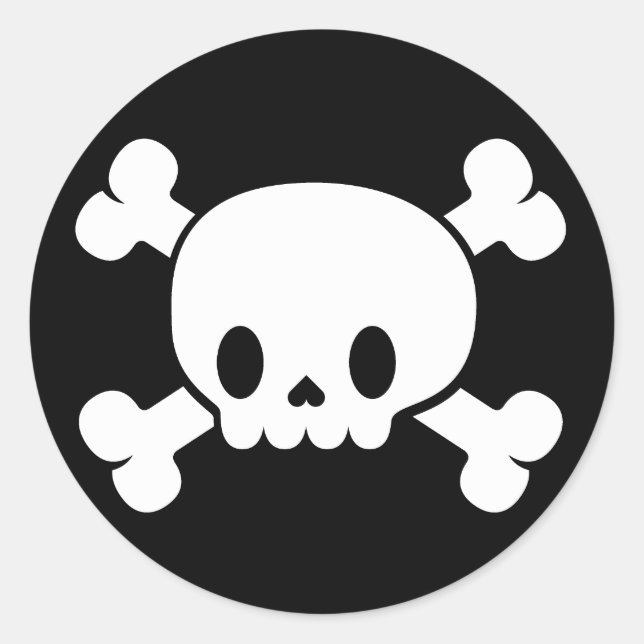 Halloween Niedlich Skull und Crossbones Sticker (Vorderseite)