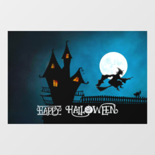 Halloween Niedlich Spooky Whimsical Witwer Navy Fensteraufkleber