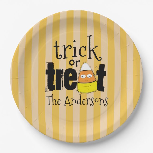 Halloween Niedlich Trick oder Treat Funny Candy Co Pappteller (Vorderseite)