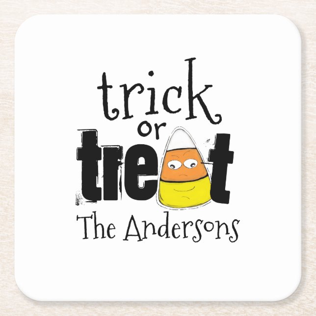 Halloween Niedlich Trick oder Treat Funny Candy Co Rechteckiger Pappuntersetzer (Vorderseite)