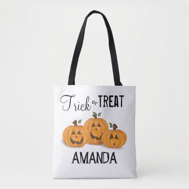 Halloween Niedlich Trick oder Treat Funny Pumpkins Tasche (Vorderseite)