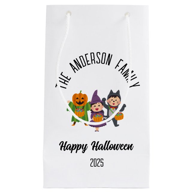 Halloween Niedlich Trick oder Treat Personalisiert Kleine Geschenktüte (Vorderseite)