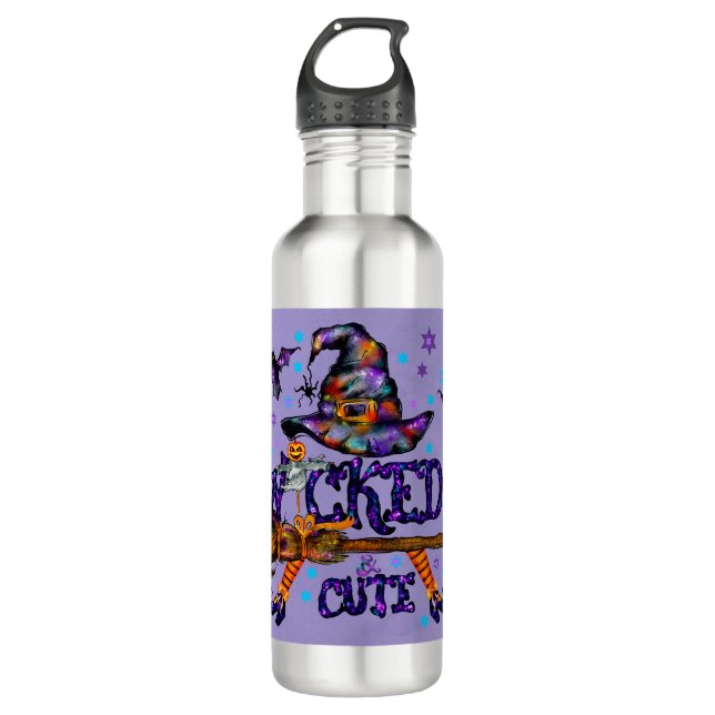 Halloween Niedlich Wicked Witz Edelstahlflasche (Vorderseite)