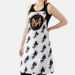 Halloween Niedlich Witz Orange Black Monogram Schürze