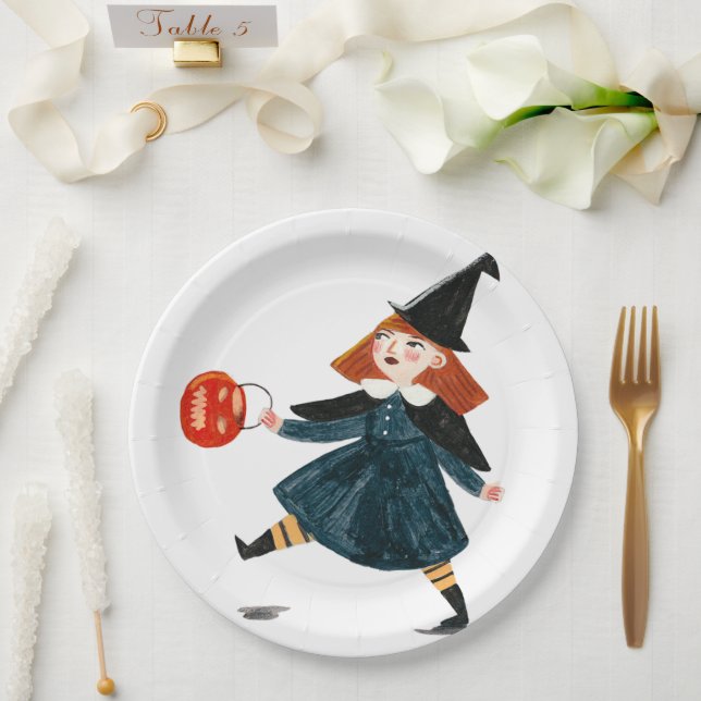 Halloween niedliche Babydusche, Geburtstagsmädchen Pappteller (Hochzeit)