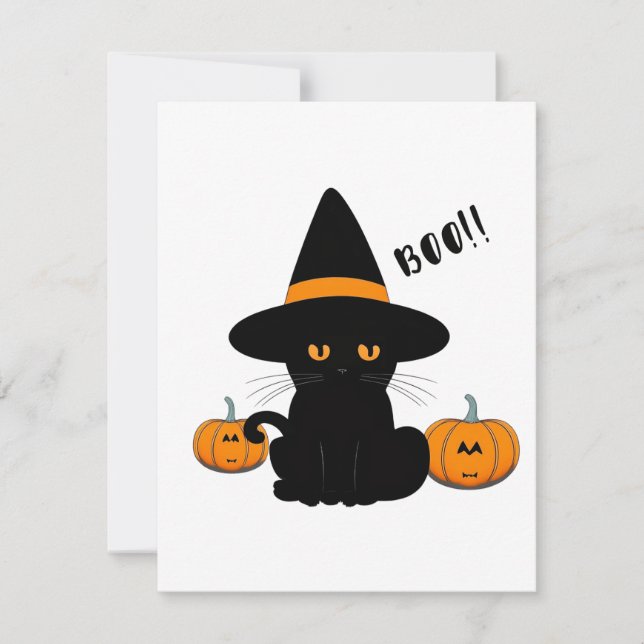 Halloween Niedliche Cartoon-Freunde, Black Baby Ca Dankeskarte (Vorderseite)