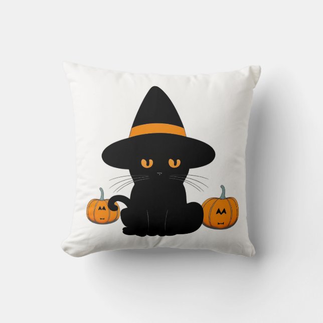 Halloween Niedliche Cartoon-Freunde, Black Baby Ca Kissen (Vorderseite)