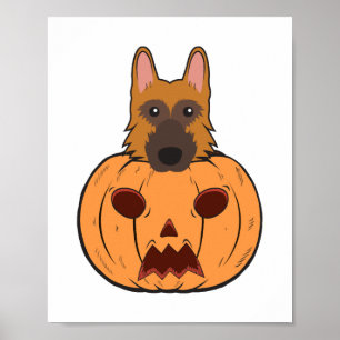 Halloween-Niedliche deutsche Hirten stecken in ein Poster