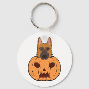 Halloween-Niedliche deutsche Hirten stecken in ein Schlüsselanhänger