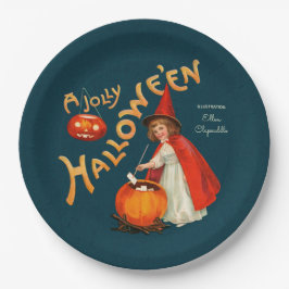 Halloween Niedliche Hexe CC1243 Clapsaddle Pappteller