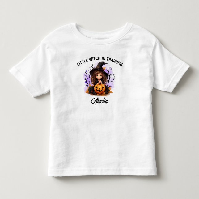 Halloween Niedliche Hexe im Training Kleinkind T - Kleinkind T-shirt (Vorderseite)