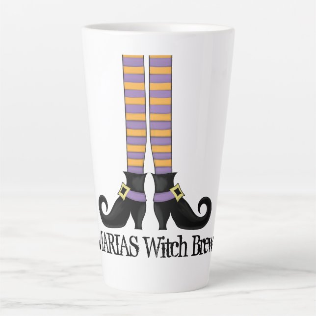 Halloween Niedliche Hexenfarbenschuhe Milchtasse (Vorderseite)