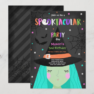 Halloween Niedliche Hexengeburt-Party Spooktacular Einladung