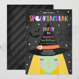 Halloween Niedliche Hexengeburt-Party Spooktacular Einladung