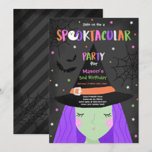 Halloween Niedliche Hexengeburt-Party Spooktacular Einladung