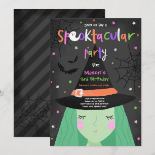 Halloween Niedliche Hexengeburt-Party Spooktacular Einladung