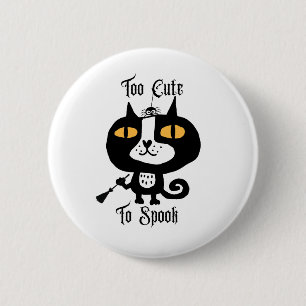 Halloween Niedliche Katze schwarz zu Niedlich zu s Button