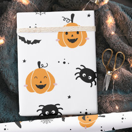 Halloween, niedliche Kürbis, Spinnen und Fledermäu Geschenkpapier