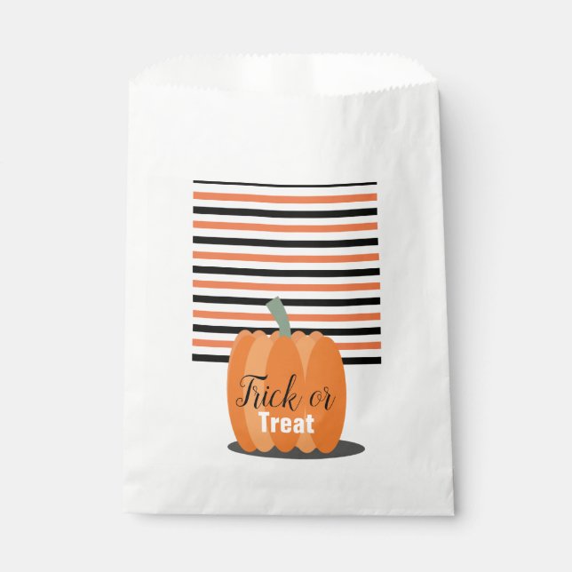 Halloween Niedliche Kürbis-Streifen-Leckereien Geschenktütchen (Vorderseite)